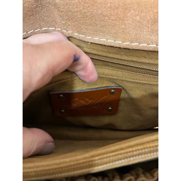 Patricia Nash Lanza Crossbody Organizer Heritage Leather Brown EUC Preppy Boho - Picture 4 of 9